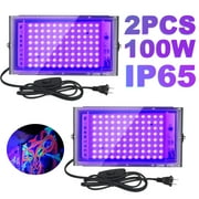 Ouside 100 W، LED ضوء أسود مقاوم للماء للأشعة فوق البنفسجية مع مفتاح، لحفلة الديسكو