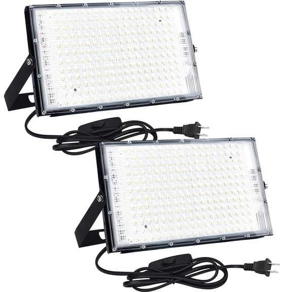 Ouside Outdoor LED Spotlight 150W, IP65 Waterproof Security Lighting for Home, Patio, Garage, Terrace, 2 Pieces