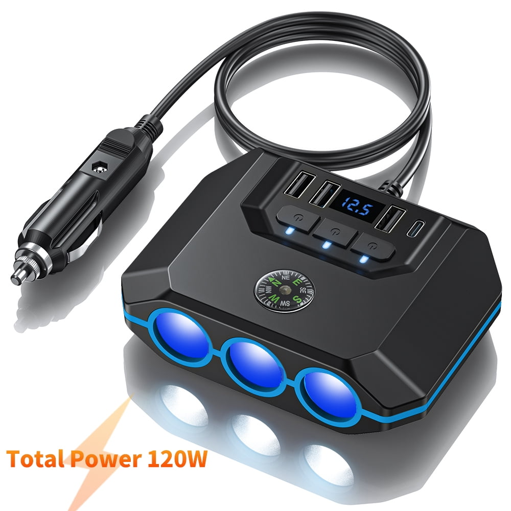 Auto Drive Dual 12V/24V Cigarette Lighter Socket Adapter with Two USB  Charging Ports, Compatible with Smartphones and Tablets 
