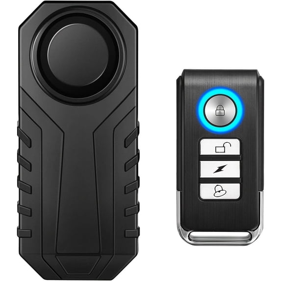 Ouspow Bike Alarm Lock with Remote Controller,Bicycle IP55 Waterproof Anti-theft Security Accessories,Black