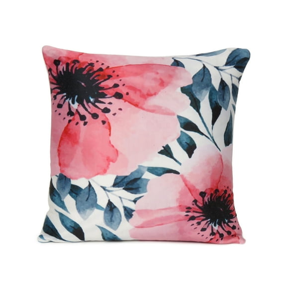 Oussum 2-Pack Floral Decorative Throw Pillows Cases Cushion Covers, Size 18x18 Inches