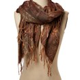 thumbnail image 1 of Oussum Acrylic Jacquard Floral Paisley Fringe Trim Women Scarf, 1 of 5