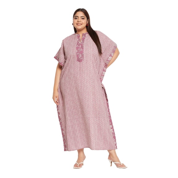 Oussum Cotton Kaftan For Women Plus Size Holiday Casual Beach Caftan