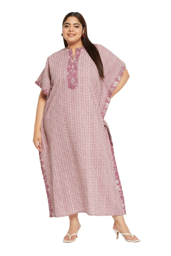 Cotton Kaftan For Women Plus Size Holiday Casual Beach Caftan