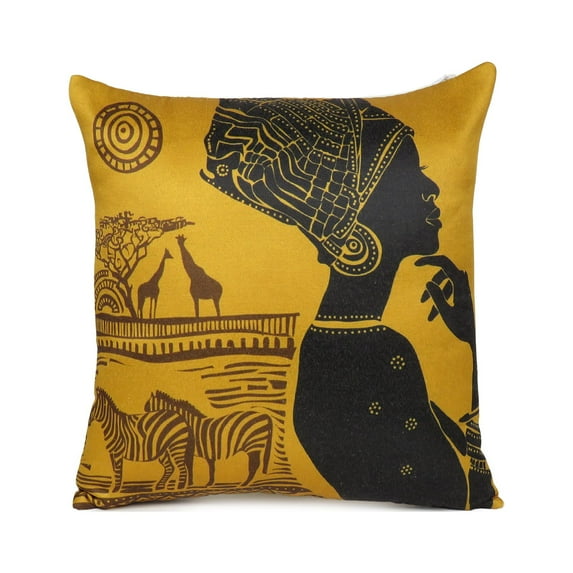 Oussum Floral Decorative Throw Pillows Cases Printed Cushion Covers, Size 16x16 Inches