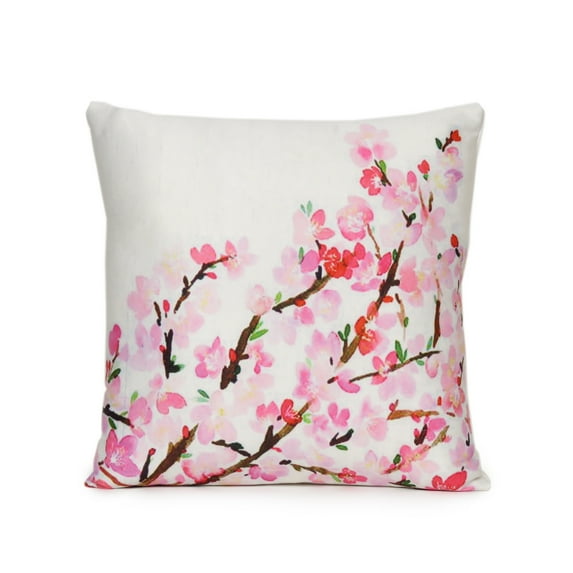 Oussum Floral Decorative Throw Pillows Cases Printed Cushion Covers, Size 18x18 Inches