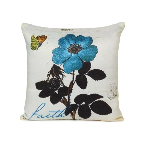 Oussum Floral Decorative Throw Pillows Cases Printed Cushion Covers, Size 18x18 Inches