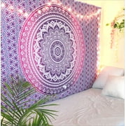 Oussum Floral Tapestries , Purple and White Ombre Tapestry
