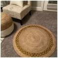 thumbnail image 1 of Oussum Hand Woven Natural Jute Area Rug Round Indoor Home Décor Area Runner Online, 1 of 7