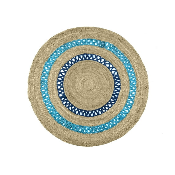 Oussum Hand Woven Natural Jute Area Rug Round Indoor Home Décor Area Runner Online