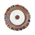 thumbnail image 1 of Oussum Hand Woven Natural Jute Cotton Area Rug Round Indoor Braided Chindi Rugs Area Runner Online, 1 of 6