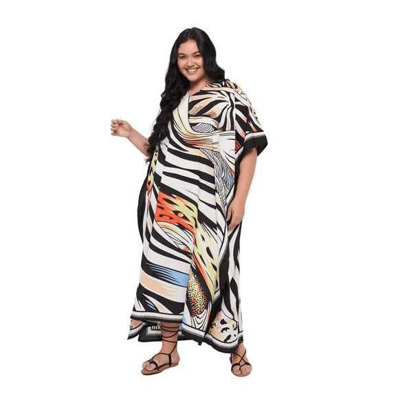 Oussum Kaftan For Women Plus Size Maxi Length Beach Caftan Loungewear Dress