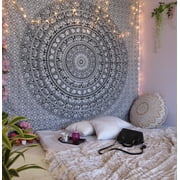 Oussum Mandala Tapestries , Black and White