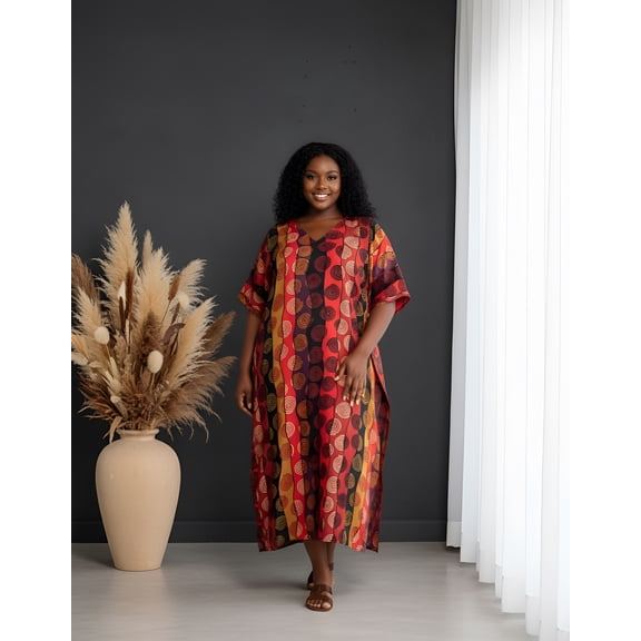 Oussum Plus Size Caftan Dress for Women Summer Beach Caftan Swimsuit Cover up Long Maxi Dress Fits 1X to 3X