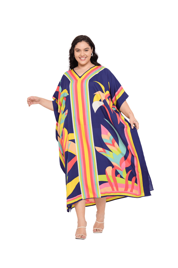 Plus Size Caftan Dresses for Women Long Ladies Maxi, Size 1X to 3X