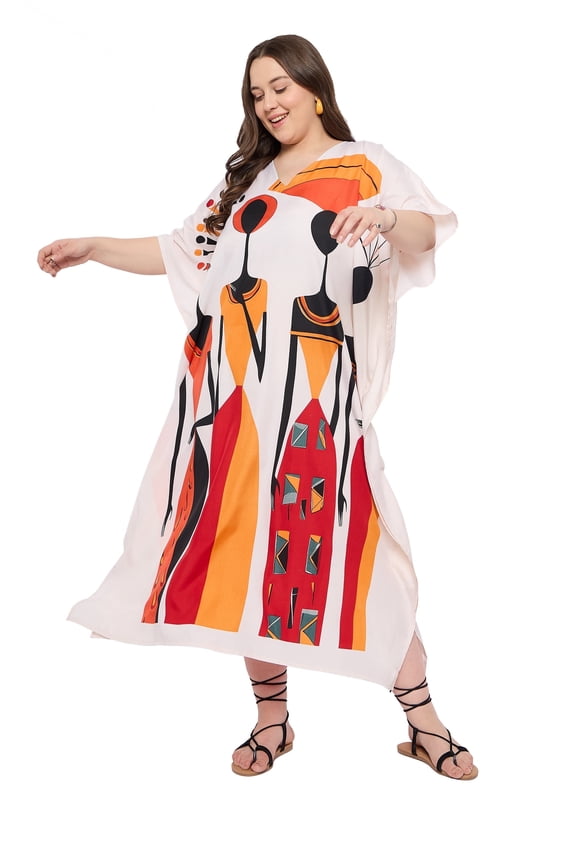 Plus Size Caftan Dresses for Women Long Ladies Maxi, Size 1X to 3X