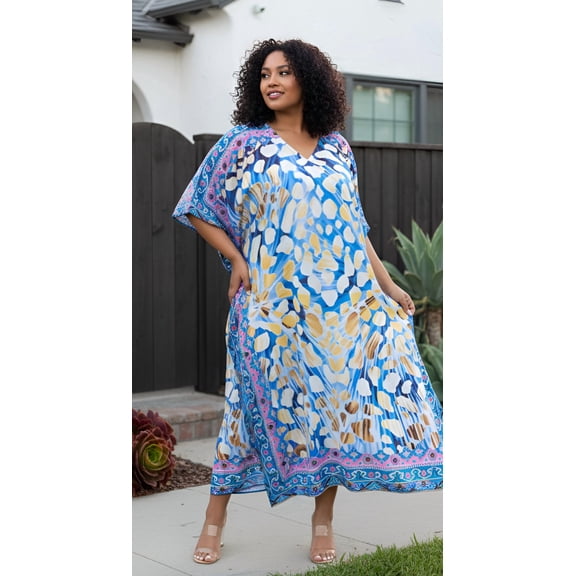 Oussum Plus Size Caftan Dresses for Women Long Ladies Maxi, Size 1X to 3X