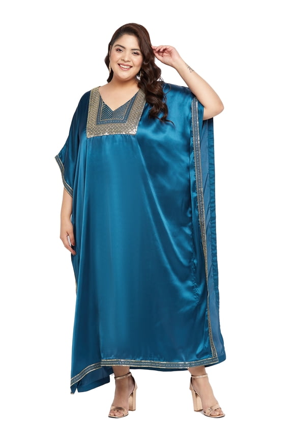 Plus Size Caftan For Women Sequin Long Maxi Partywear Kaftan Size Fit 1X-3X