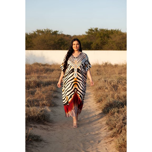 Oussum Plus Size Caftan Swimsuit Coverup Casual Kaftan Dress for Women
