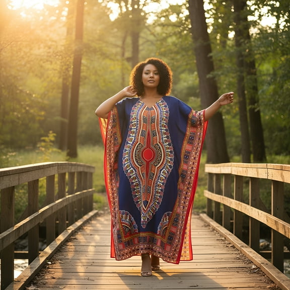 Oussum Plus Size Kaftan for Women Maxi Dress Kimono Sleeve Caftan Casual Dresses Online