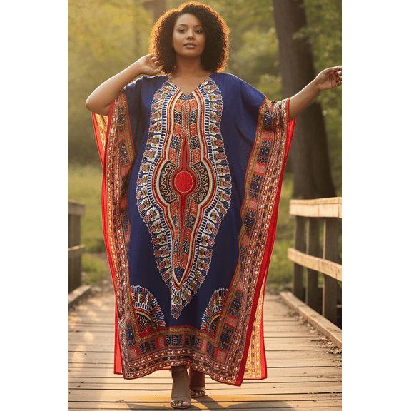 Oussum Plus Size Kaftan for Women Maxi Dress Kimono Sleeve Caftan Casual Dresses Online