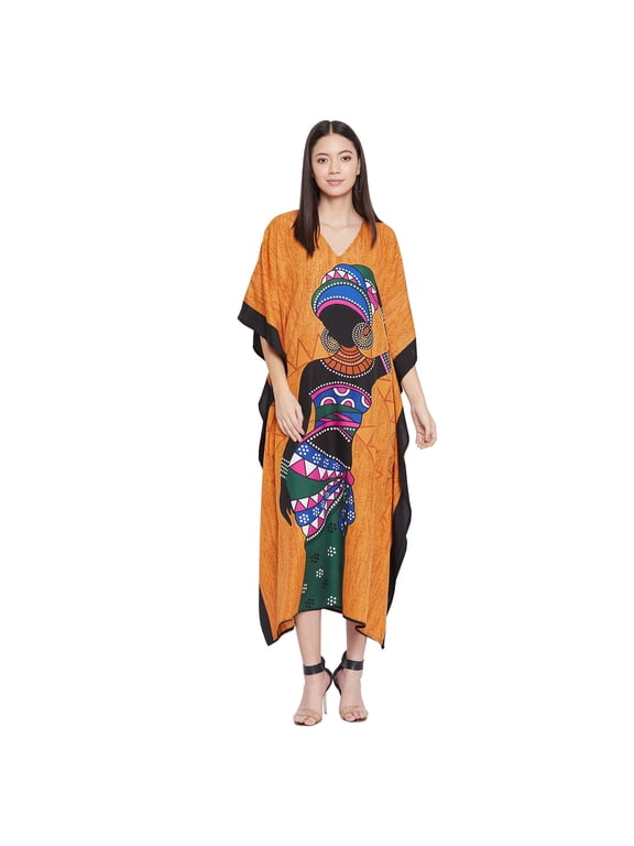 Plus Size Kaftan for Women Maxi Dress Kimono Sleeve Caftan Casual Dresses Online