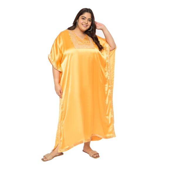 Oussum Plus Size Kaftan for Women Sequin Long Maxi Partywear Kaftan Size Fit 1X-3X