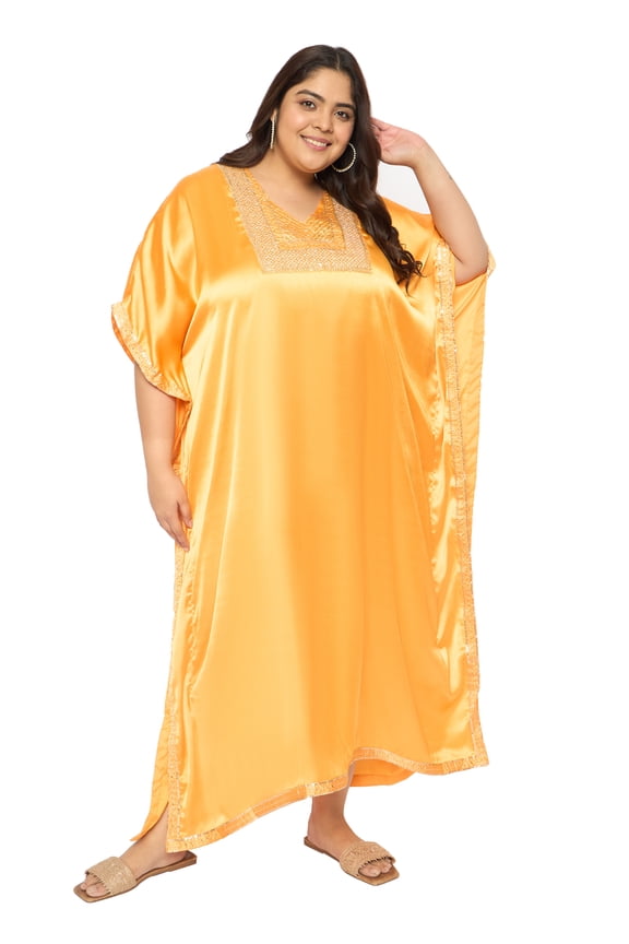 Plus Size Kaftan for Women Sequin Long Maxi Partywear Kaftan Size Fit 1X-3X