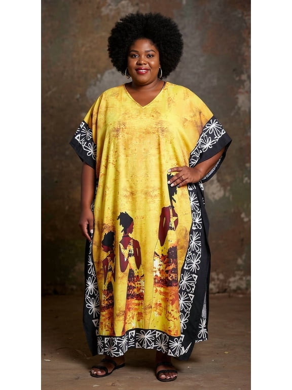 Plus Size Kaftans Dresses for Women Long Maxi Dress Ladies Caftans