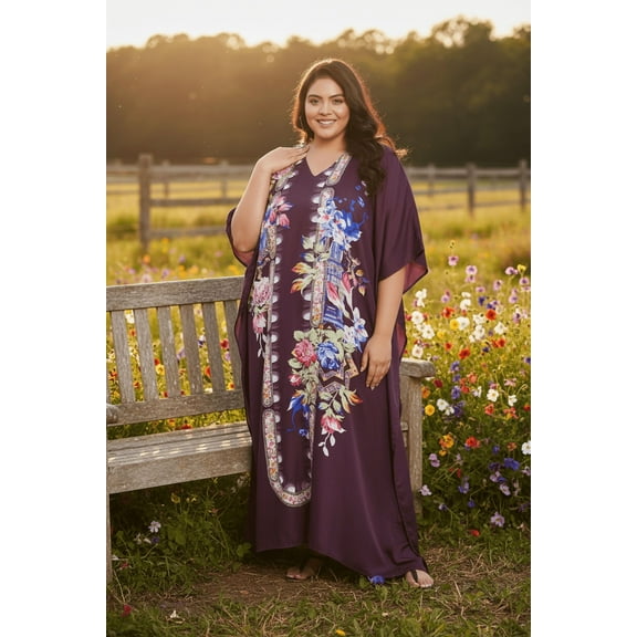 Oussum Plus Size Kaftans Dresses for Women Long Maxi Dress Ladies Caftans