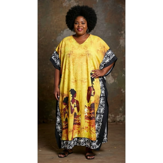 Oussum Plus Size Kaftans Dresses for Women Long Maxi Dress Ladies Caftans