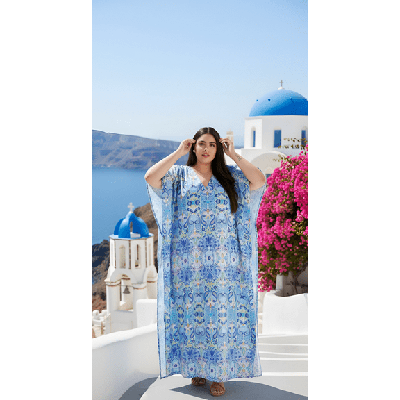 Oussum Plus Size Kaftans Dresses for Women Long Maxi Dress Ladies Caftans