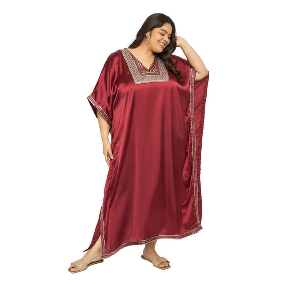 Oussum Plus Size Sequin Caftan Dress for Women Long Maxi Partywear Kaftan Size Fit 1X-3X