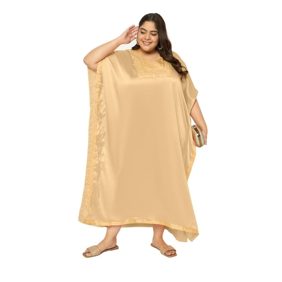 Oussum Plus Size Sequin Caftan Dress for Women Long Maxi Partywear Kaftan Size Fit 1X-3X