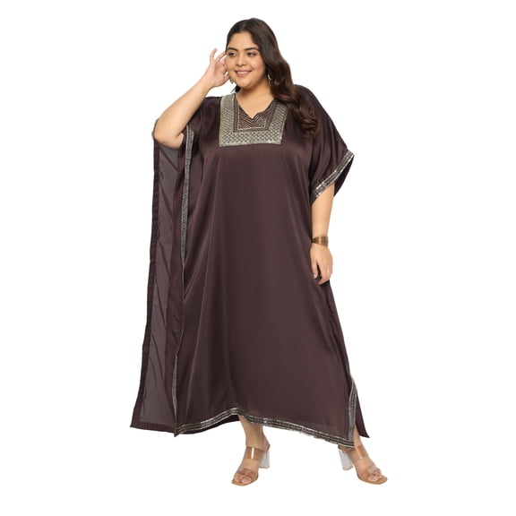 Oussum Plus Size Sequin Caftan Dress for Women Long Maxi Partywear Kaftan Size Fit 1X-3X