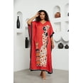 thumbnail image 1 of Oussum Red Tribal Plus Size Polyester Long Kaftan Dresses for Women, 1 of 7