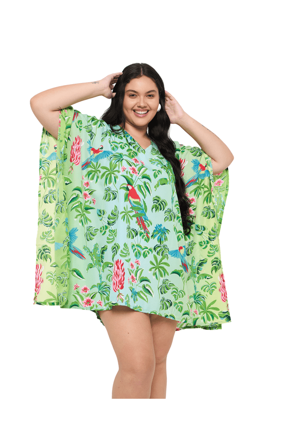 Short Kaftan For Women Plus Size Tunic Top Cover Up Fits 1X to 3X