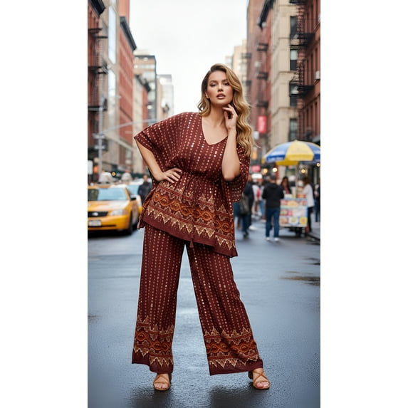 Oussum Women 2-Piece Co-Ord Sets Sleepwear Top and Pajama Set Online