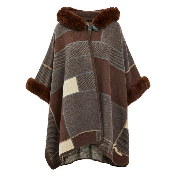 Oussum Women Capes Ponchos Shawl Wrap Winter Fall Outerwear One Size Faux Fur Hooded Cardigans Coats Online