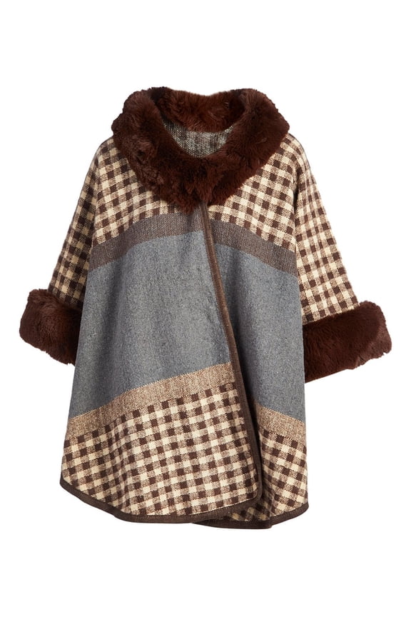 Women Capes Ponchos Shawl Wrap Winter Fall Outerwear One Size Faux Fur Hooded Cardigans Coats Online