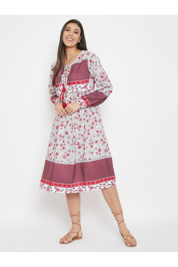 Women Floral Summer Midi Dresses Plus Size Casual Dress Online, Purple Size 1X