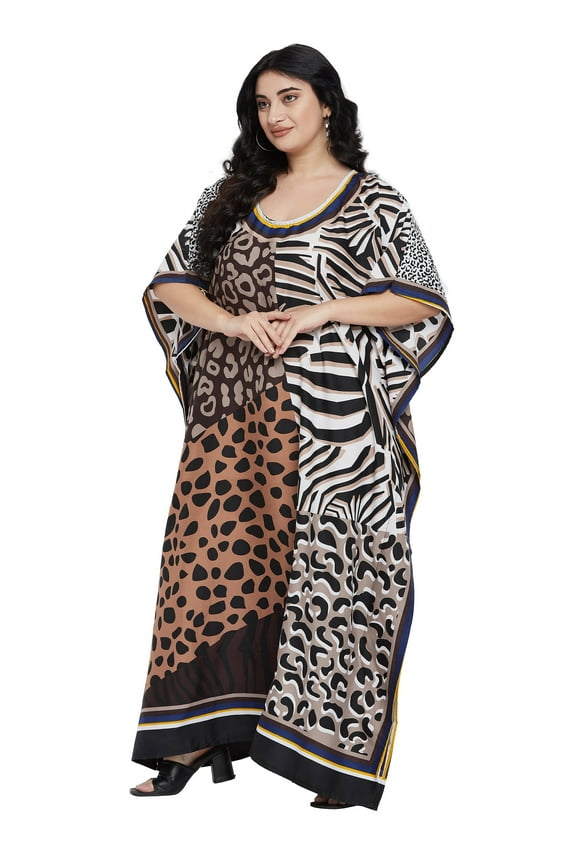 Women Kaftan Cover Up Polyester Beach Maxi Dress Plus Size Boho Caftan Gown