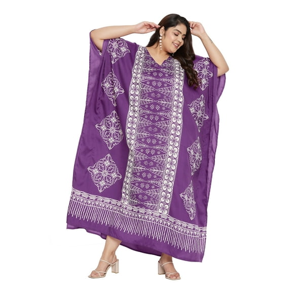 Oussum Women Kaftans Dresses Caftan Long Maxi Printed Dress for Ladies Online