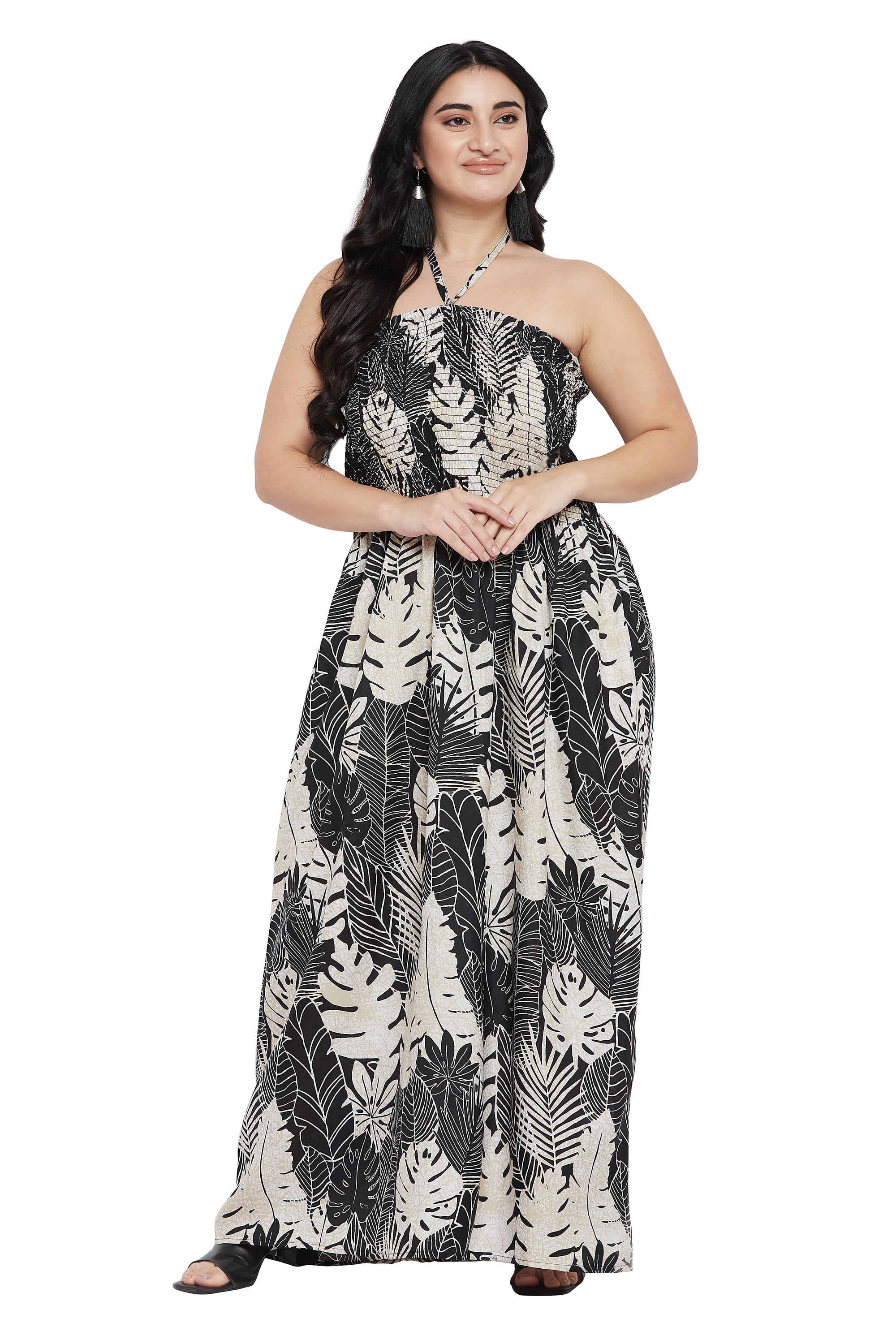 Plus Size Cutout Maxi Tube Dress