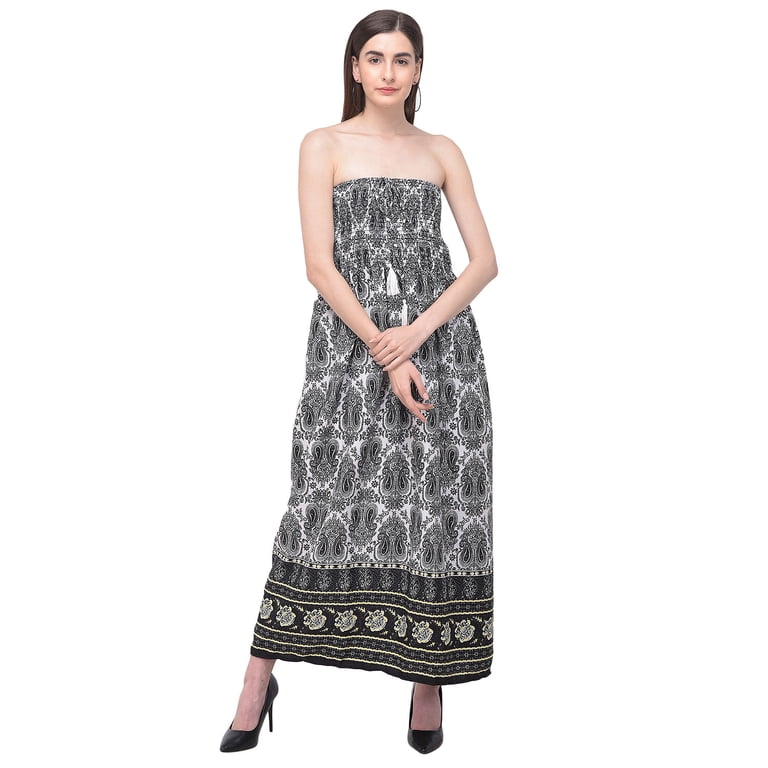 Oussum Women Long Tube Dress Sleeveless Summer Maxi Plus Size Dresses, Black  - Walmart.com