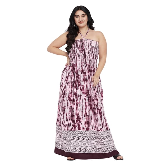 Oussum Women Long Tube Dress Sleeveless Summer Maxi Plus Size Dresses, Purple