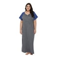 thumbnail image 1 of Oussum Women Nightdress Loungewear Dress Short Sleeve Long Sleepwear with Pockets, 1 of 8