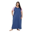 thumbnail image 1 of Oussum Women Nightdress Loungewear Dress Short Sleeve Long Sleepwear with Pockets, 1 of 8