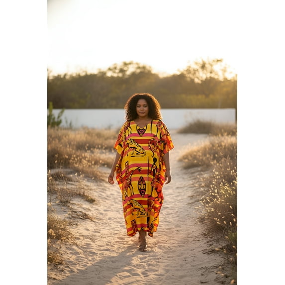 Oussum Women Plus Size Beach Caftan Swimsuit Cover Up Dress for Vacations