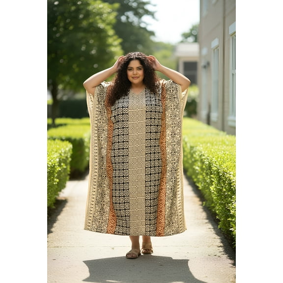 Oussum Women Plus Size Kaftan Dress Long Maxi Kaftan Loungewear Beach Caftan